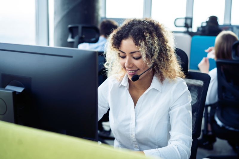 Insurance agent working in an office